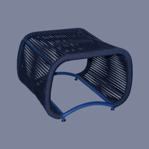 Puff Laguna em corda náutica azul`